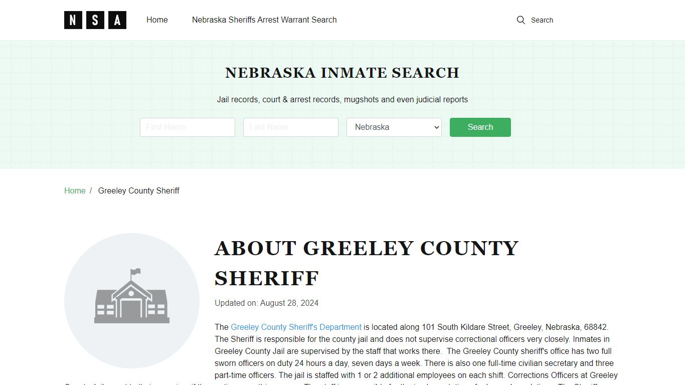 Greeley County Sheriff, Nebraska and County Jail Information